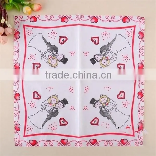 20 pcs Bride and Groom Paper Napkin for Wedding Party Decoration Supplies