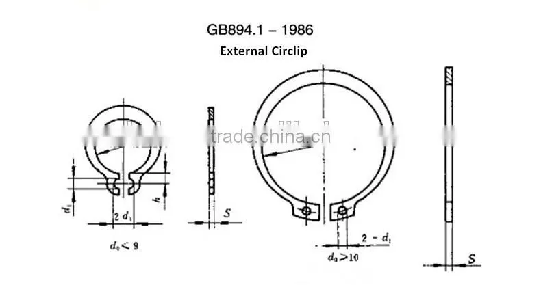 External circlip GB894 retaining ring for shafts C type retainer ring