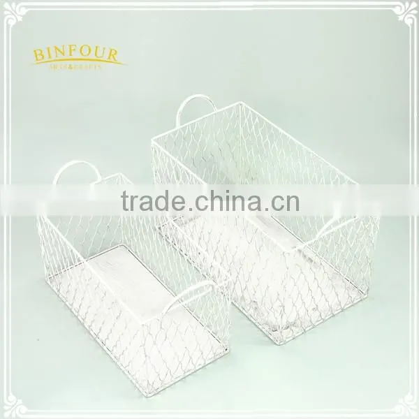 Store household goods wholesale portable metal wire baskets storage