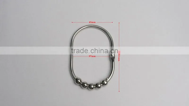 shower curtain hooks with beads/ High Quality Roller Shower Curtain Rings Shower Curtain hooks