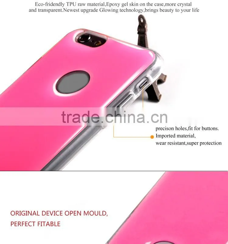 glowing epoxy gel skin case cover for iphone 5s for samsung galaxy S4 case