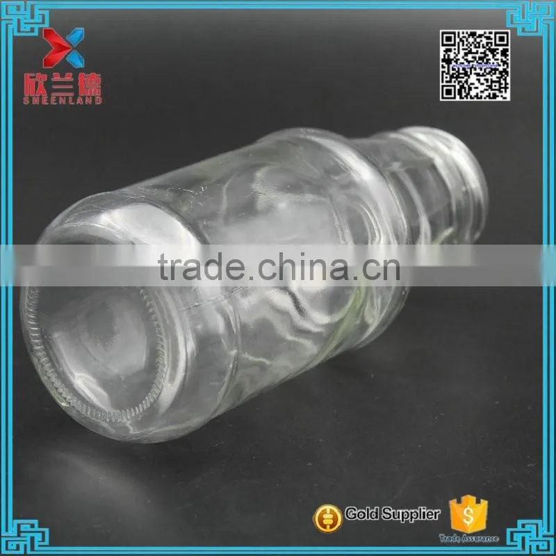 glass milk beverage drinking bottle with screw top lid 350ml