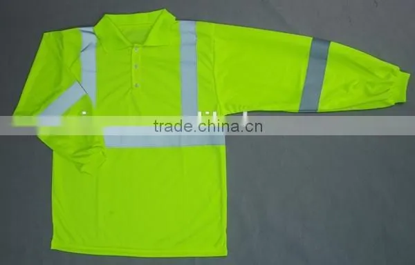 long sleeve reflective reflective vest for running or cycling Polo Collar Long Sleeves Shirt