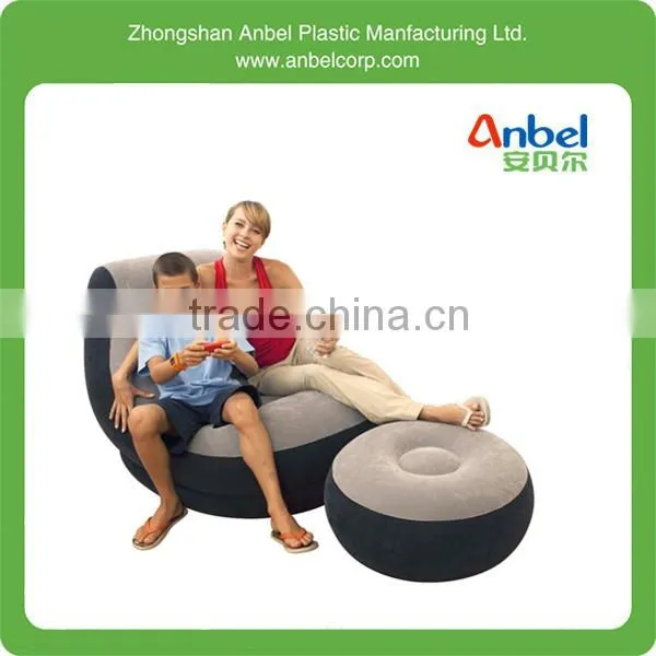 Lounge Inflatable Chair w/ Ottoman Sofa Dorm Chair