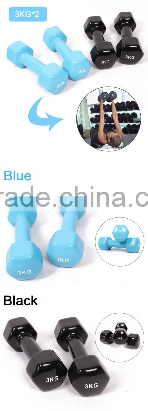 Dip dumbbell / smooth luminous and colorful / high-end fitness