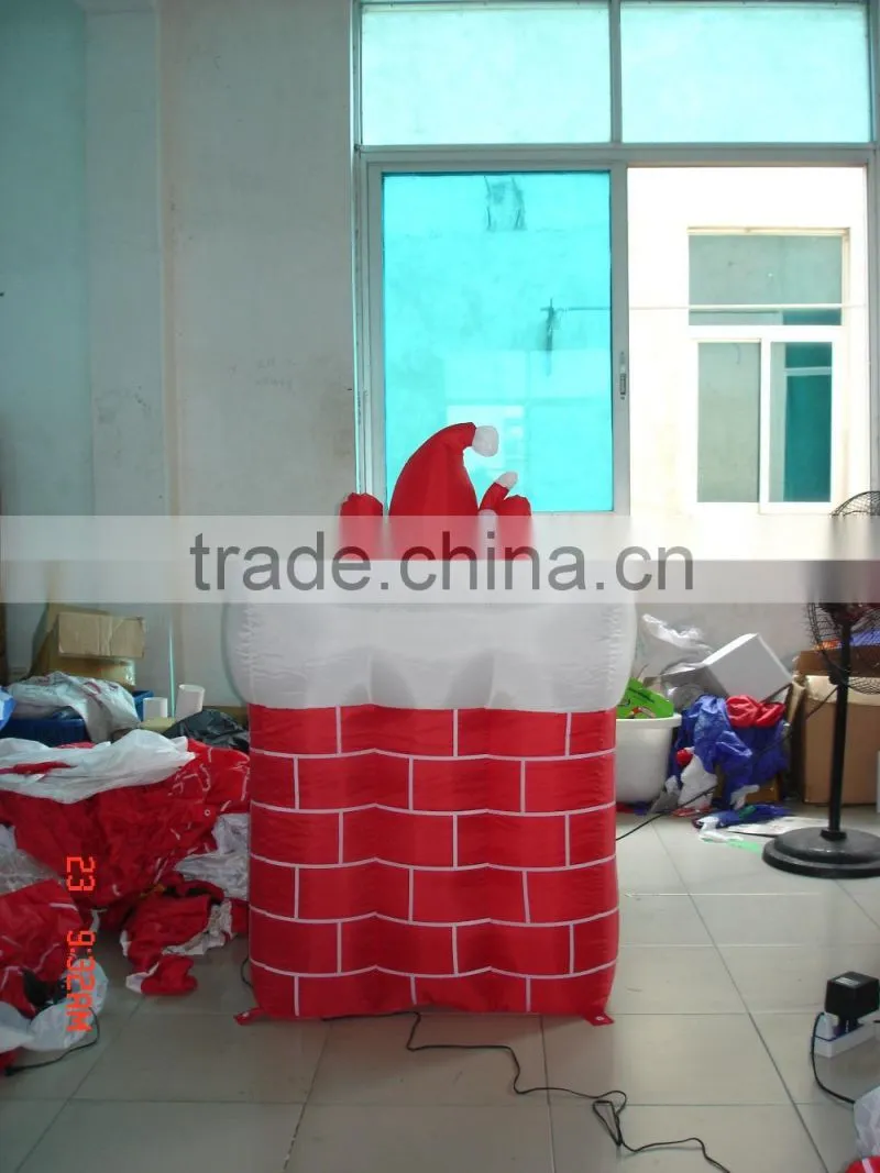 inflatable Christmas decoration Santa in chimney with up and down movement
