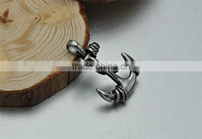 Kindy Jewelry new design JCN0322 stainless steel vintage anchor necklace pendant