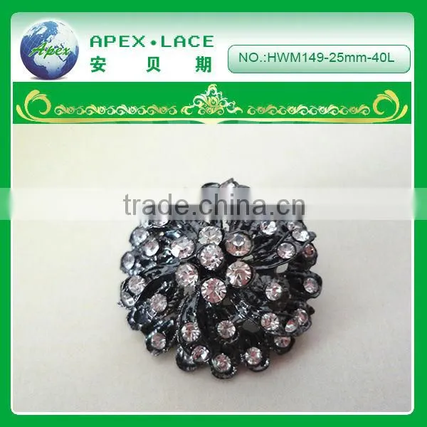 HWM149 flower shape vintage rhinestone buttons guangzhou