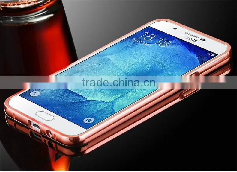 Mobile Phone Aluminum Bumper Mirror Back Cover Case For Samsung Galaxy A3