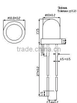 5mm round amber 590nm light emitting diode