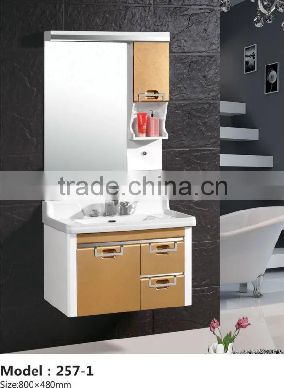Flooring stand single slim modern PVC bathroom cabinet