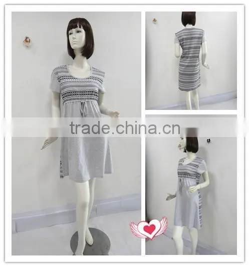 Grey contracted bowknot nightgown women