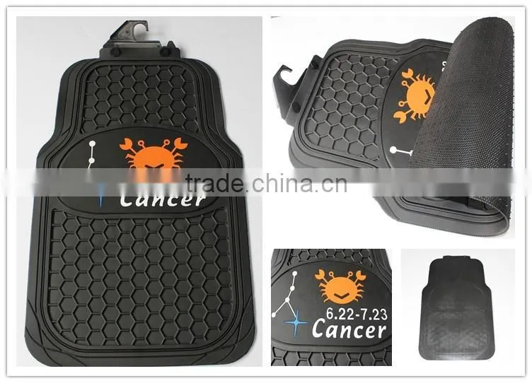 Universal Black All Weather Trimmable Rubber Floor Mats Set