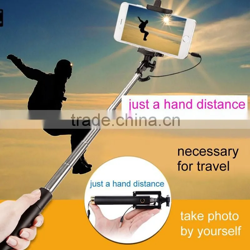 Hot sale product wire cable moblie monopod selfie stick for cell phone