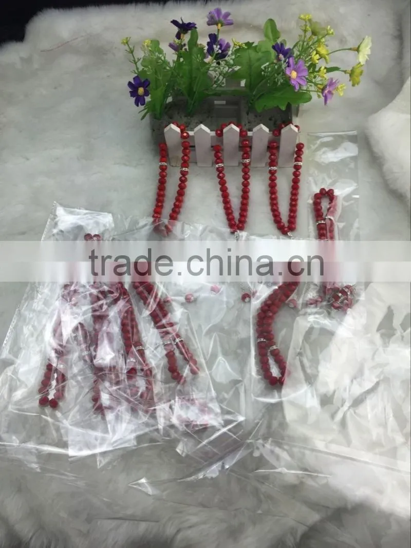 33 pieces beads 10mm islamic ruby red togther Prayer Beads excellent crystal material