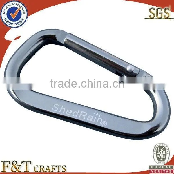 cheap Black D Shaped Aluminum Alloy Snap Clip aluminum carabiner keychain