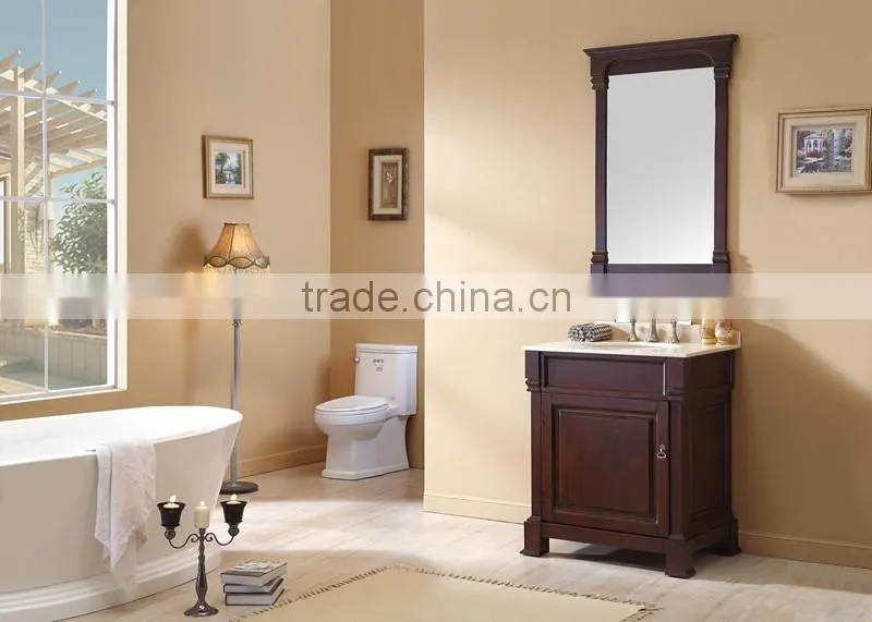 2016 Customized Double Basin Solid Wood Bathroom Cabinet floor Stand