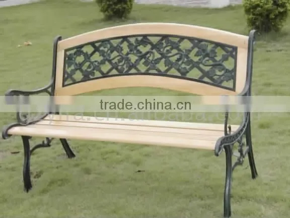 Patio Classic Wooden and Cast Iron Garden Bench
