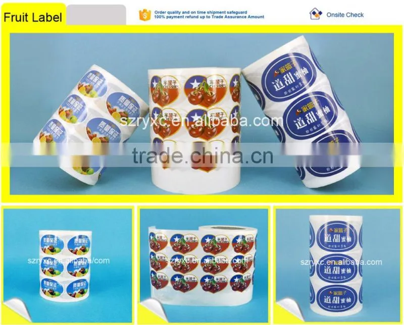 Custom adesive label sticker for packaging of fruit