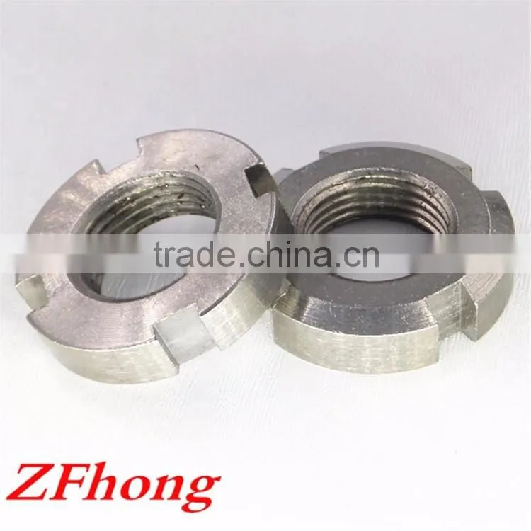 m10 304 stainless steel slot / slotted round nut
