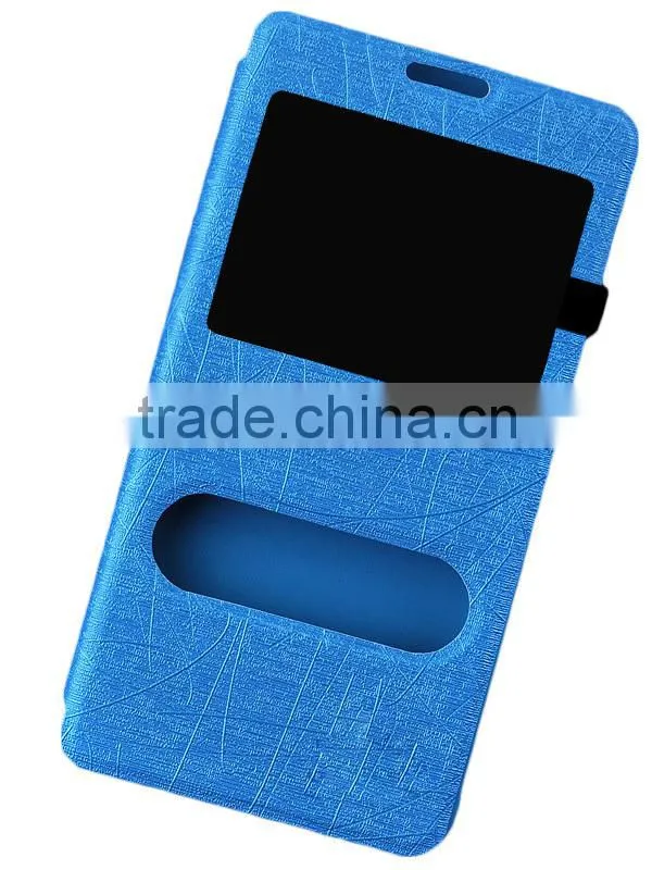 2014 new products ultra thin two windows pu leather case for samsung galaxy note 4 n9100, mobile phone note 4 case D0154