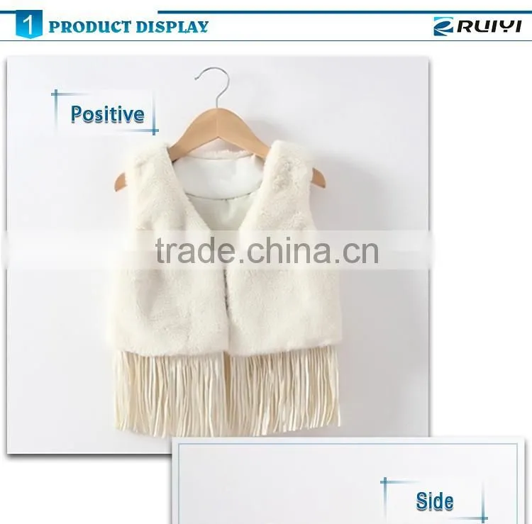 white faux fur vest kids soft fur clothes for sale