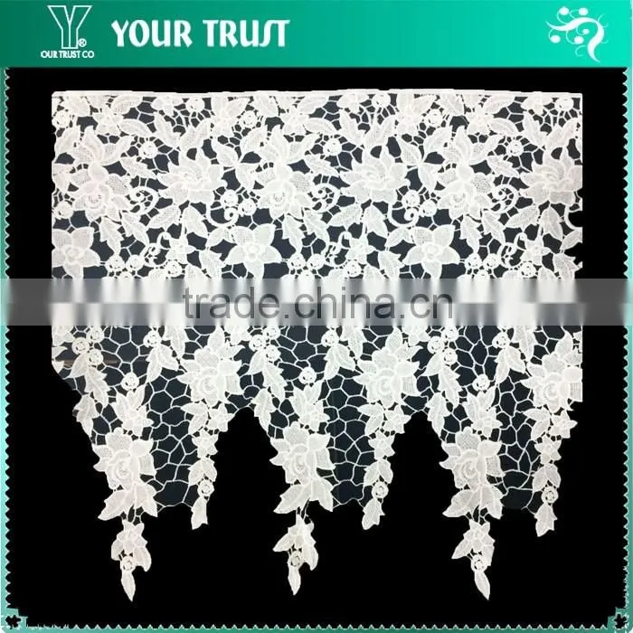 Width 58 Centimeter White Dot Flower Polyester Trimming Lace Dresses