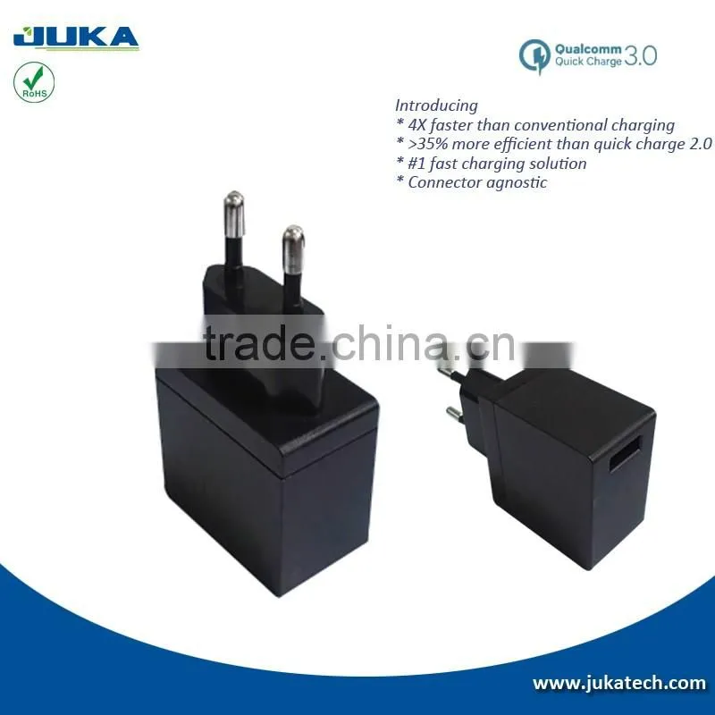 universal mobile phone travel charger with qualcomm quick charge 3.0 technology