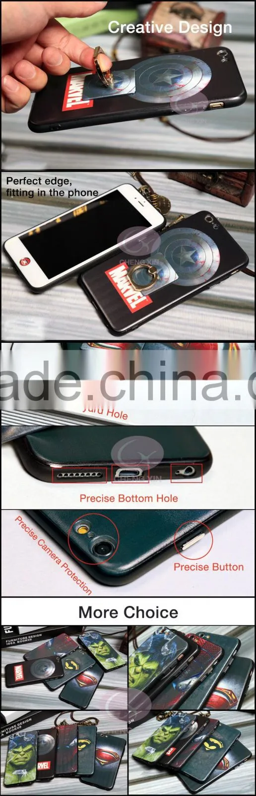 personalized custom Printing cartoon Superman Batman Captain America clown pattern TPU mobile phone case cover for iphone 6/6s