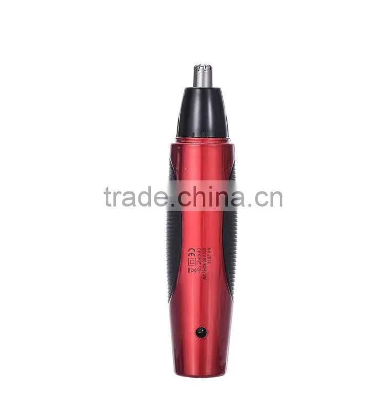 Precision wet and dry nose and ear hair trimmer with mustache cutter