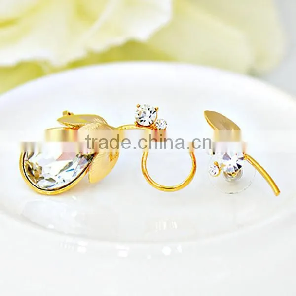guangdong manufacturer crystal flower lily ear cuff