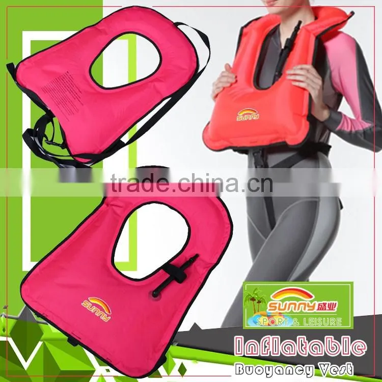 Eco-friendly Polyester Swimming Buoyancy Jacket Air Inflatable Donut Vest