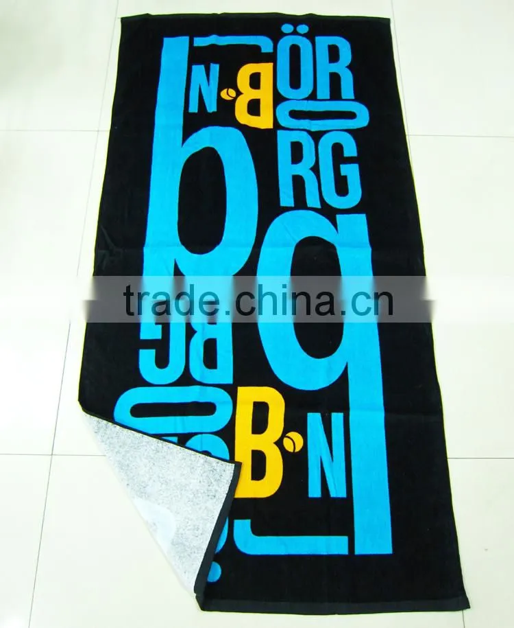 2015 velvet printing style logo brand towel with letters image