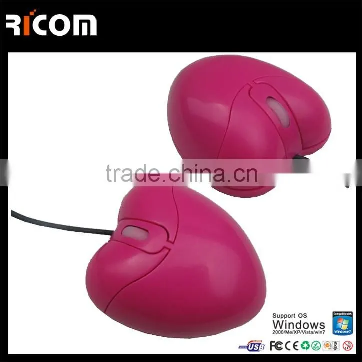 Wired retractable optical usb shenzhen manufacturer heart shaped mini mouse