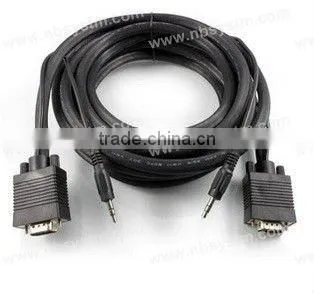 Super VGA HD15 M/M Cable w/ Stereo Audio and Triple Shielding (Gold Plated)