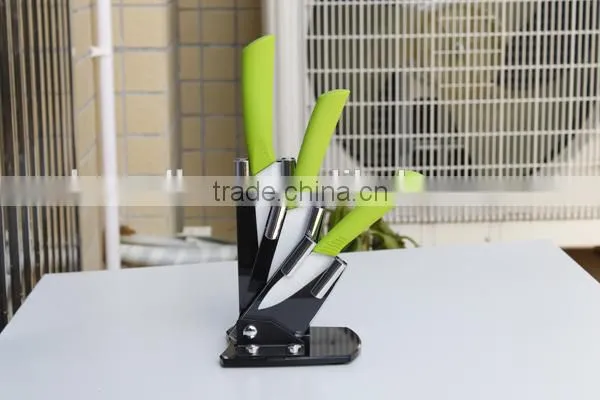 Extremely sharp Ceramic Zirconium material blade knife in plastic handle with various colors options