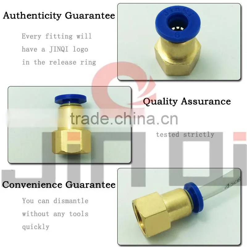shipping from china one touch union straight female 10mm tube brass coupling