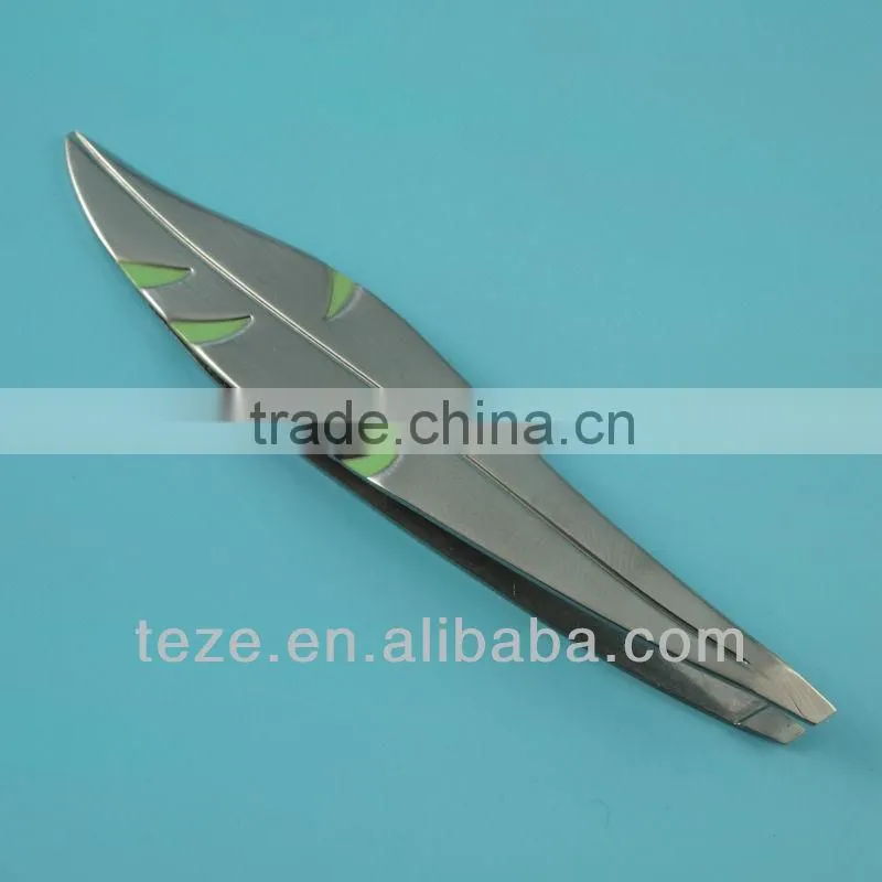 Black color plated silical gel handle rubber tweezers