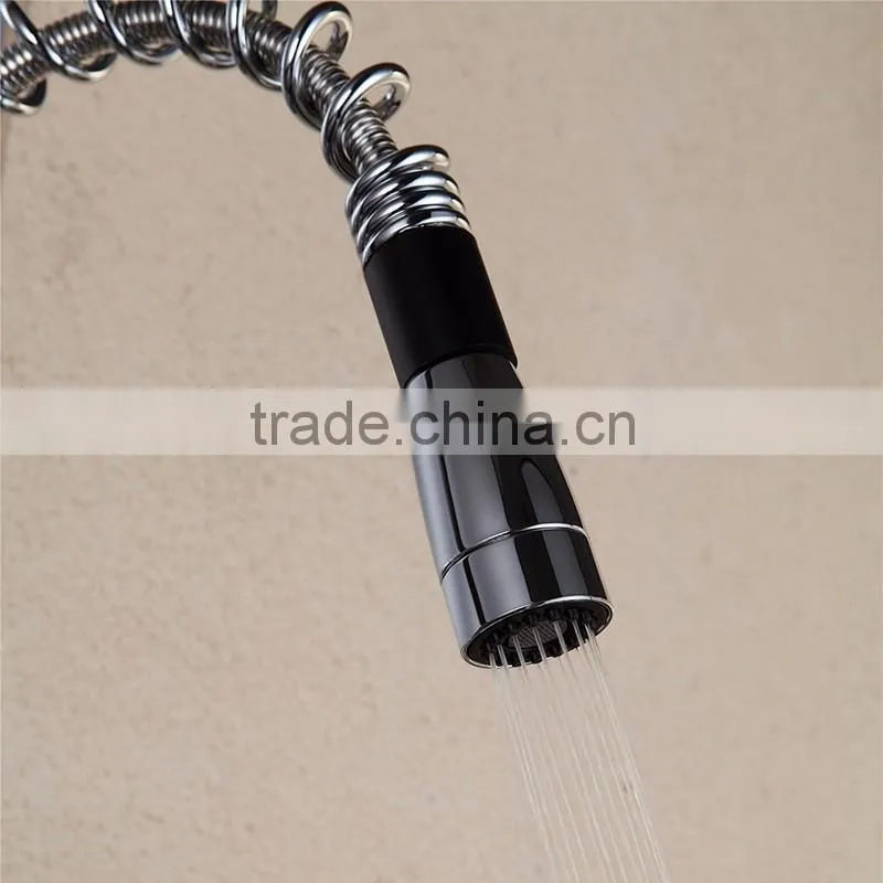 chrome surface pull up brass faucet kitchen sink single hole faucet