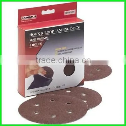 Red round aluminum oxide hook and loop disc sandpaper disc made in china