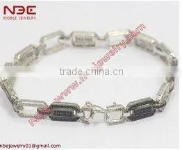 Hot cheap fashion 925 silver bracelet jewelry,micro pave setting sterling silver chain&link bracelet jewellery with AAA grade cz