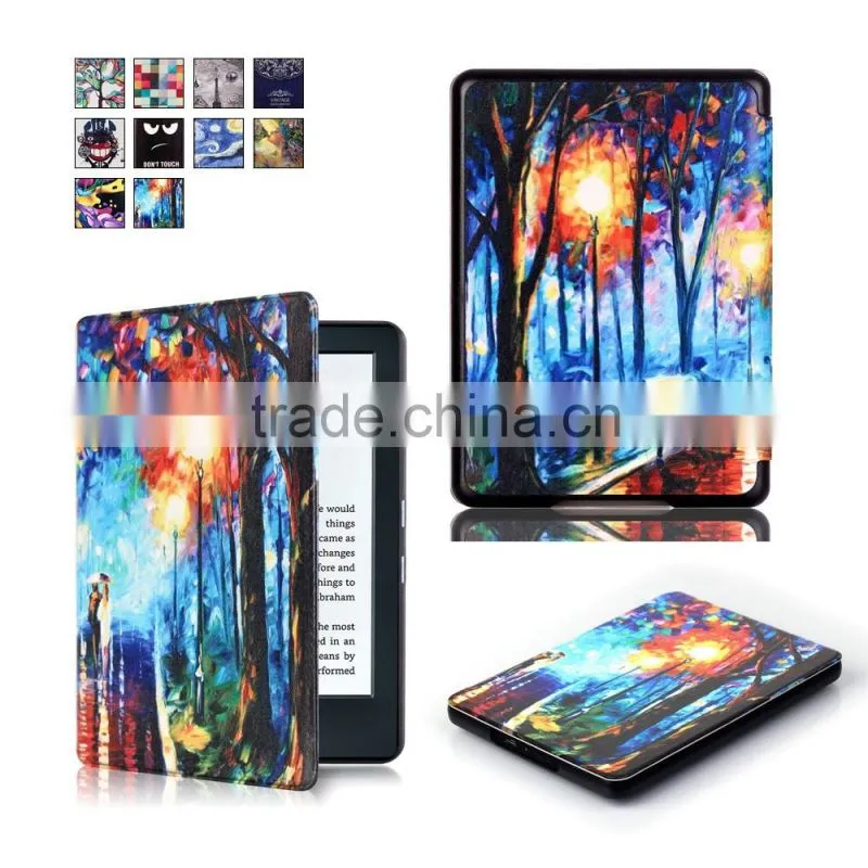 Flip Custom Design Leather Tablet Case OEM 6 inch Leather Case for e-Reader New Kindle 2016 8 Generation