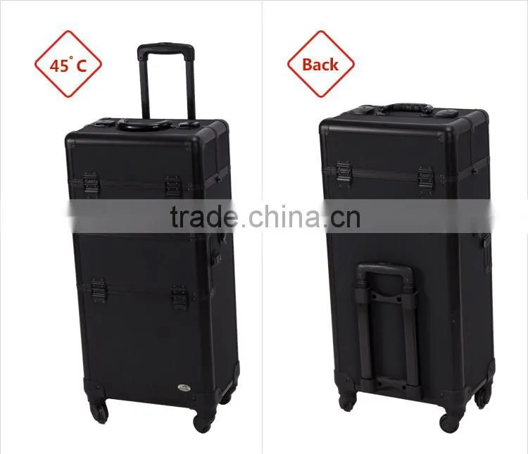 Fashion Style 2 In 1 Pull Out Trays Best Selling Trolley Makeup Case