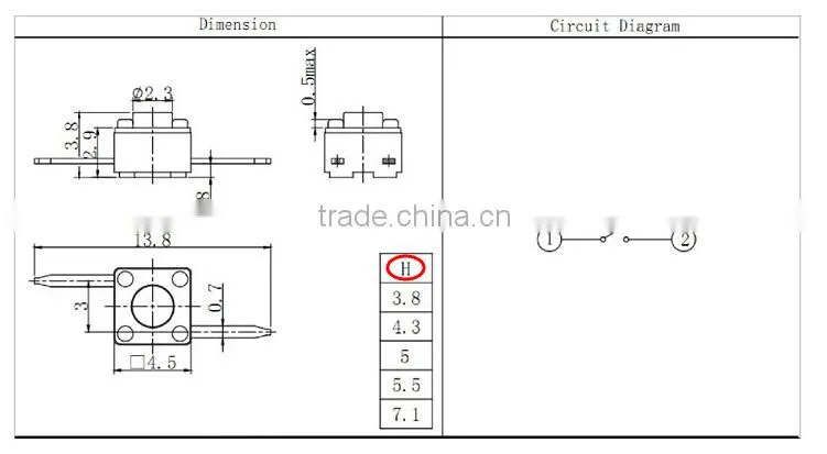 TSA45514 Tact Switch