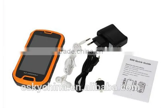 2016 hot sale android phone Pass CE Rugged phone S09 IP68 IP67 Waterproof Dustproof rugged phone MTK6589W Quad Core smart phones