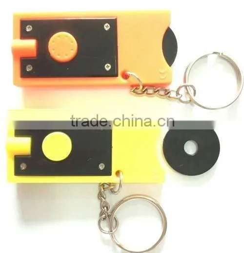 high quality plastic shopping cart coin keychain