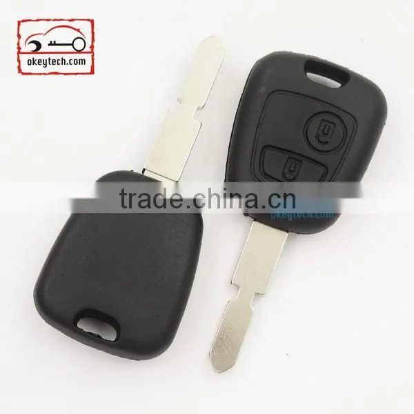 Good Price peuguot key shell for 406 blank 2 button no logo Car Key peugeot romote key case
