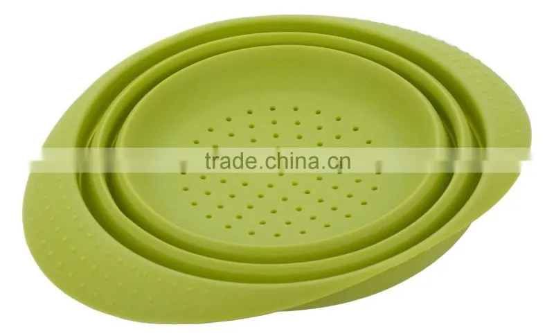 Eco-friendly High Quality Folding Food Silicone Strainer
