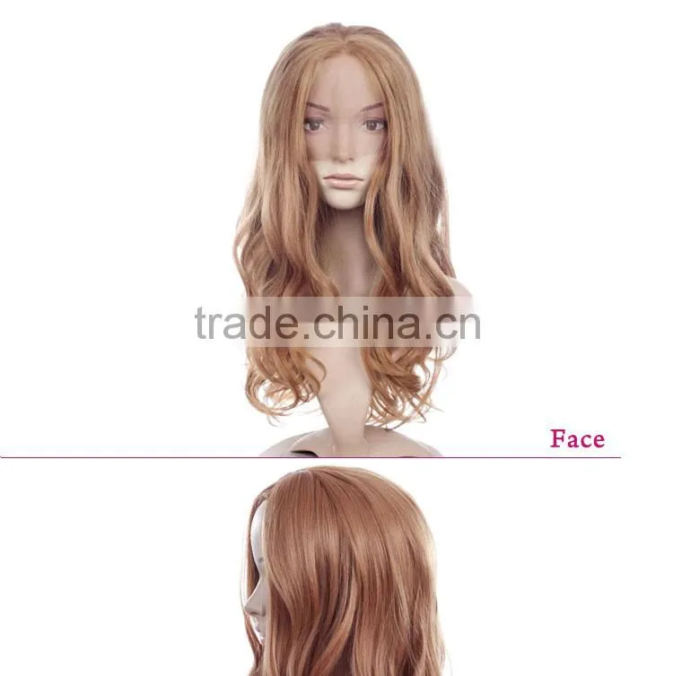 2014 Hot selling synthetic long blonde lace front wig