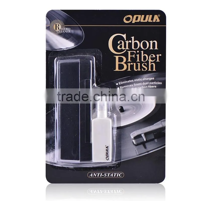 opula carbon fiber vinyl record velvet cleaning brush with hang brush and MSDS
